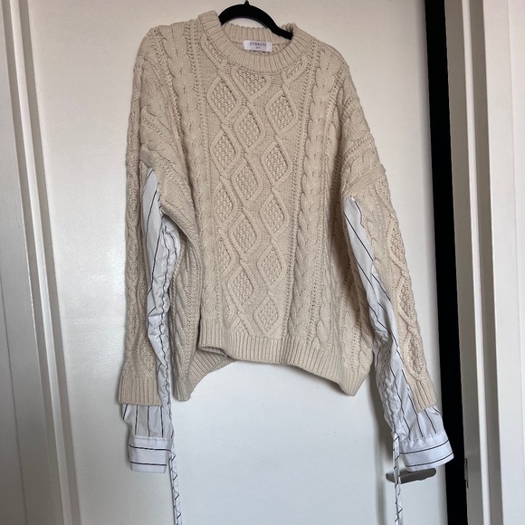 Shirt Combo Knit Oversized Pullover, Women's Size S/M - Picture 2 of 3